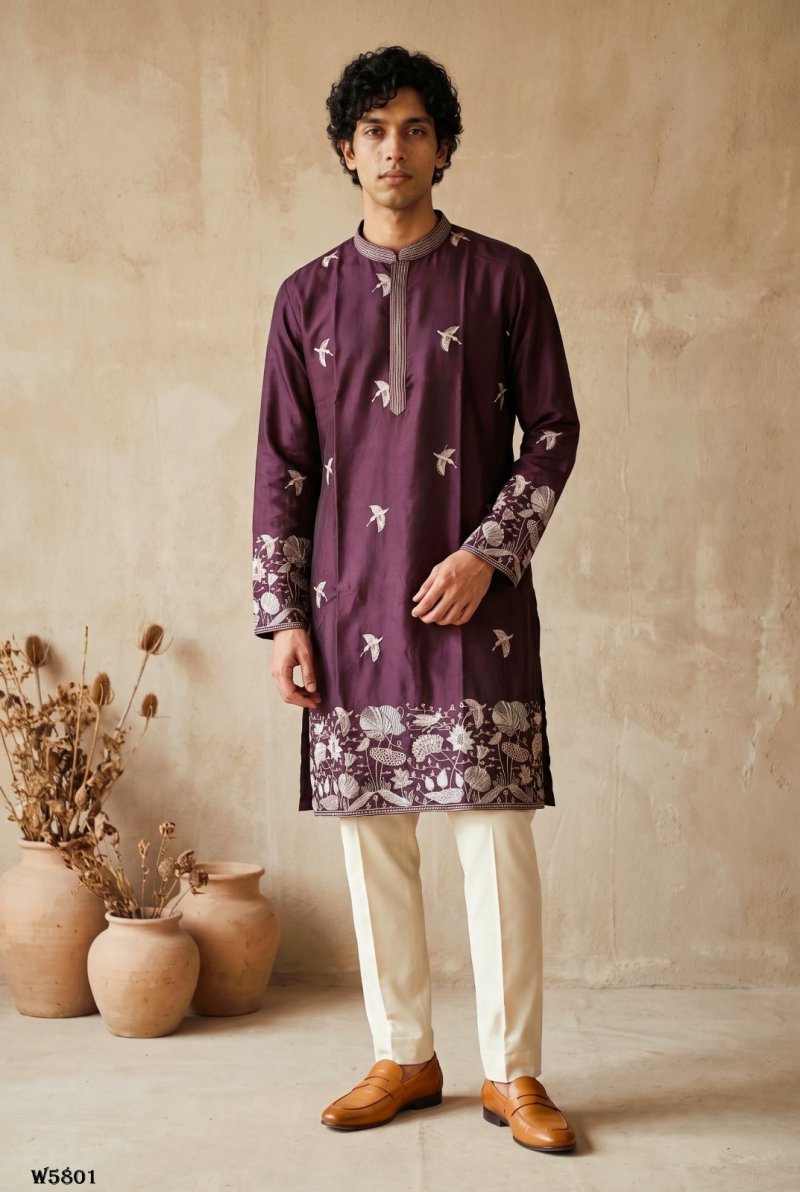 Outluk Wedding Vol 58 Silk Mens Kurta With Pajama 